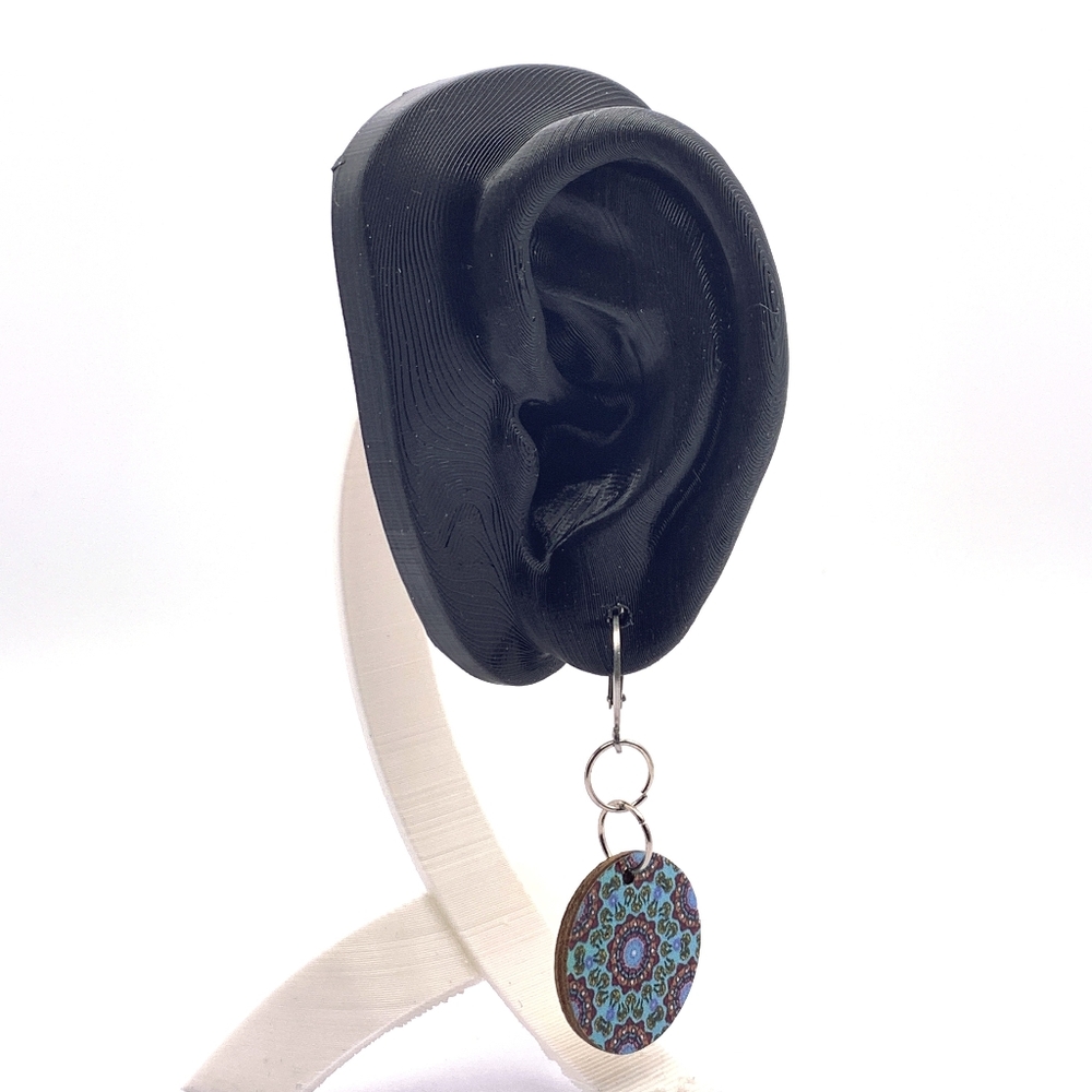 Wooden Mandela Boho Earrings